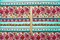 Teal-Red-Multi Poly Floral Stripe Print Liverpool Double Knit Fabric By the Yard